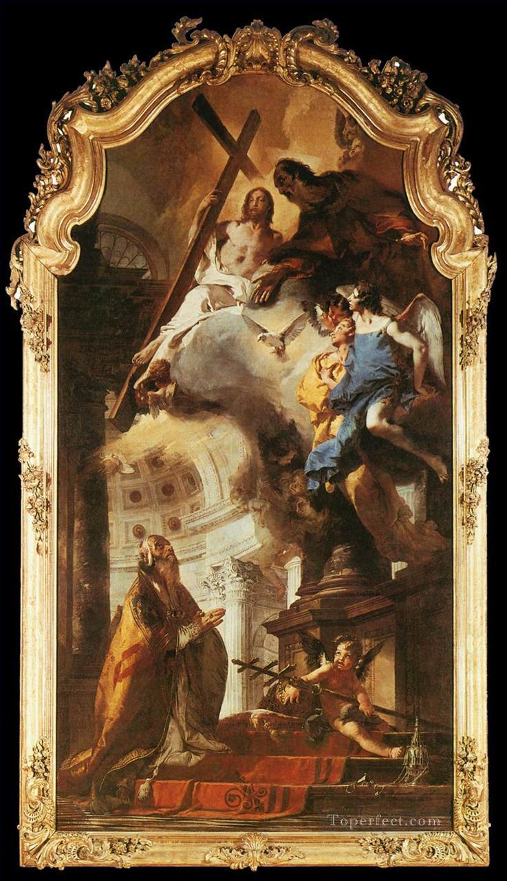 Pope St Clement Adoring the Trinity Giovanni Battista Tiepolo Oil Paintings